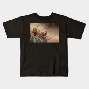 Closeup of Bud on Barrel Cactus Kids T-Shirt